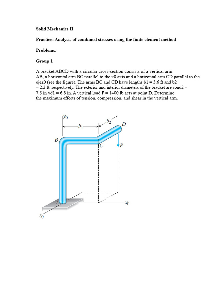 Problems For Practice 3 Solid Mechanics 2 ESPOL | PDF | Stress ...
