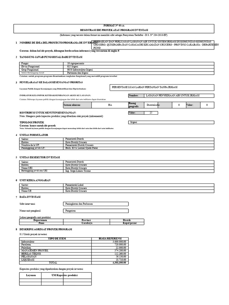 format 5a IRIGASI | PDF