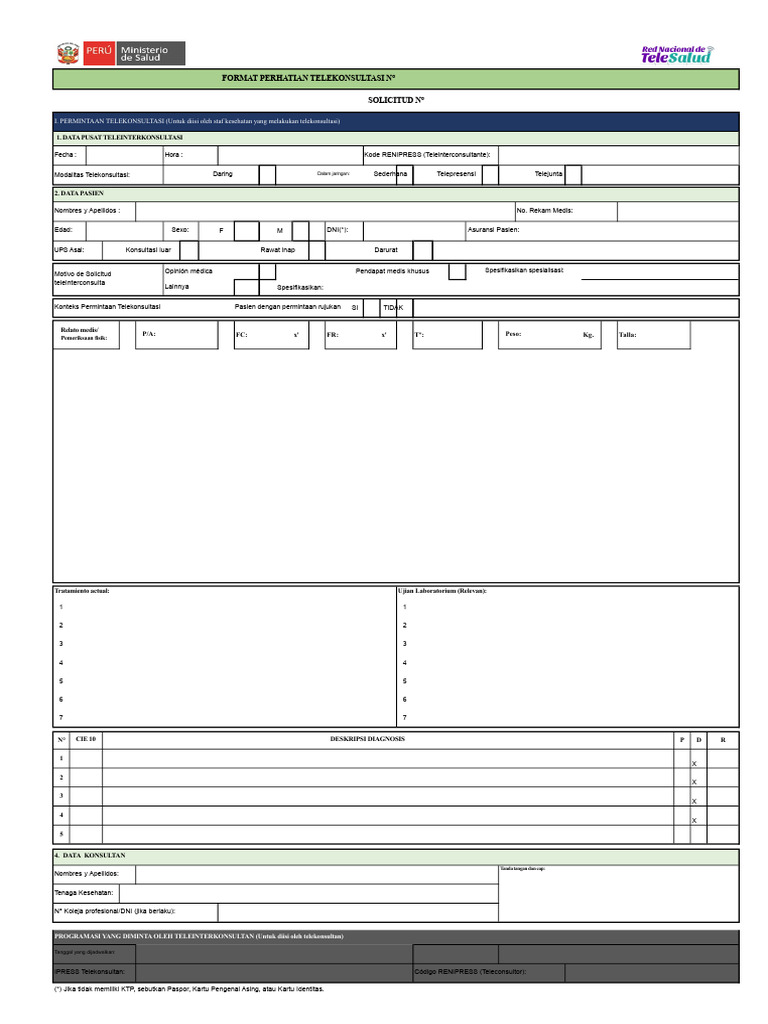 Format Perhatian Telekonsultasi (Fat) | PDF