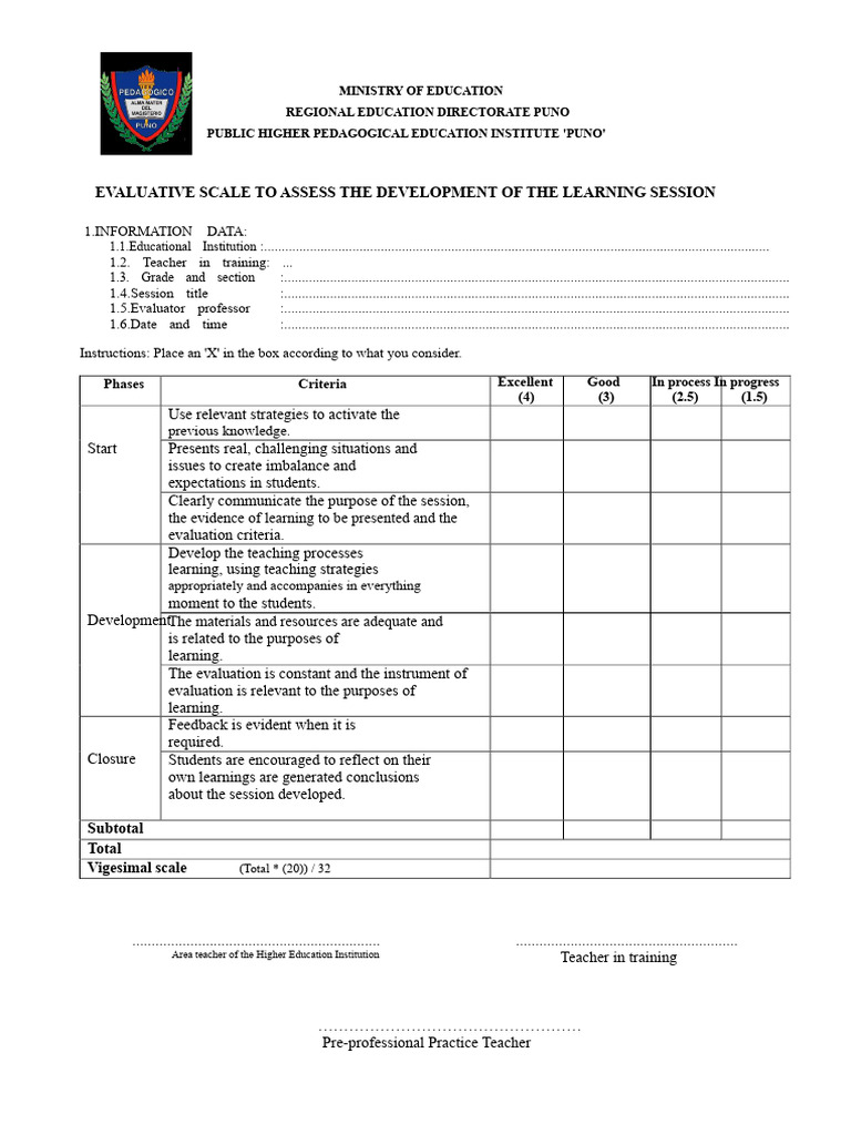 Valuation Scale - Learning Session-2 | PDF | Teachers | Learning