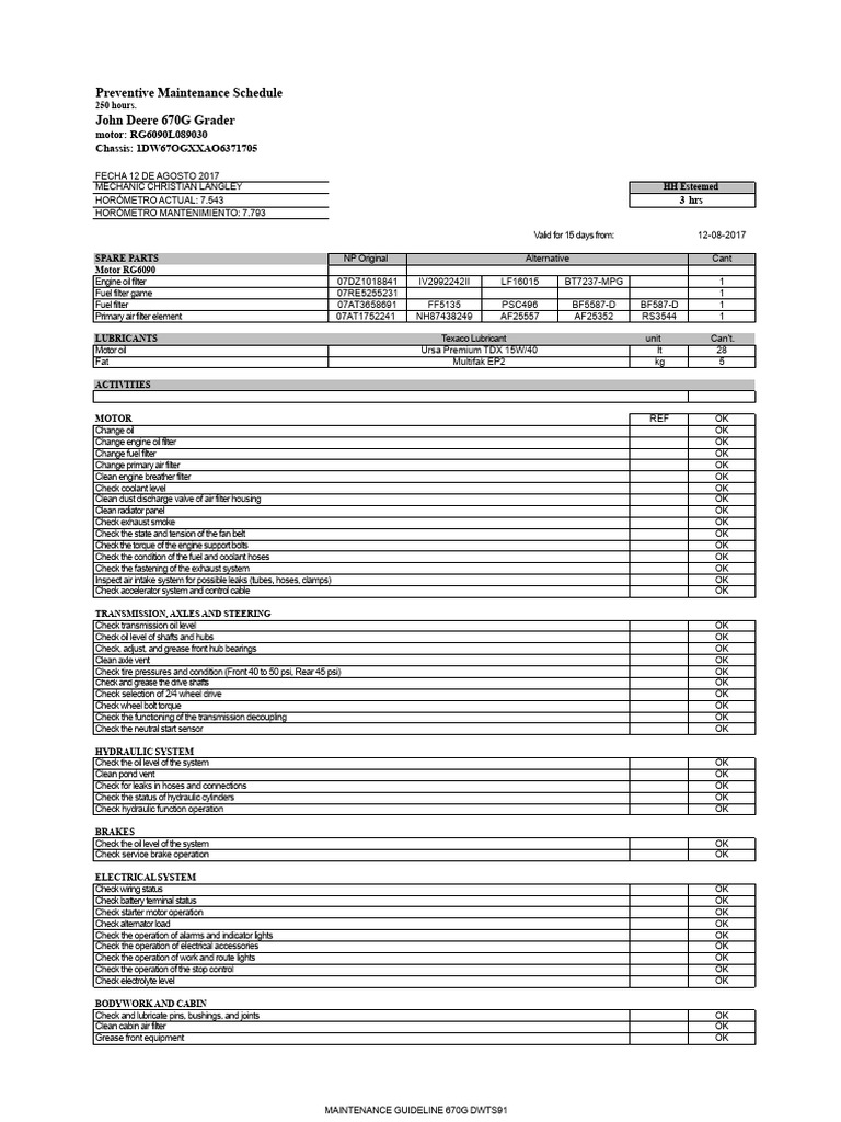 Maintenance Guideline 670g Dwts91 | PDF | Axle | Automotive Technologies