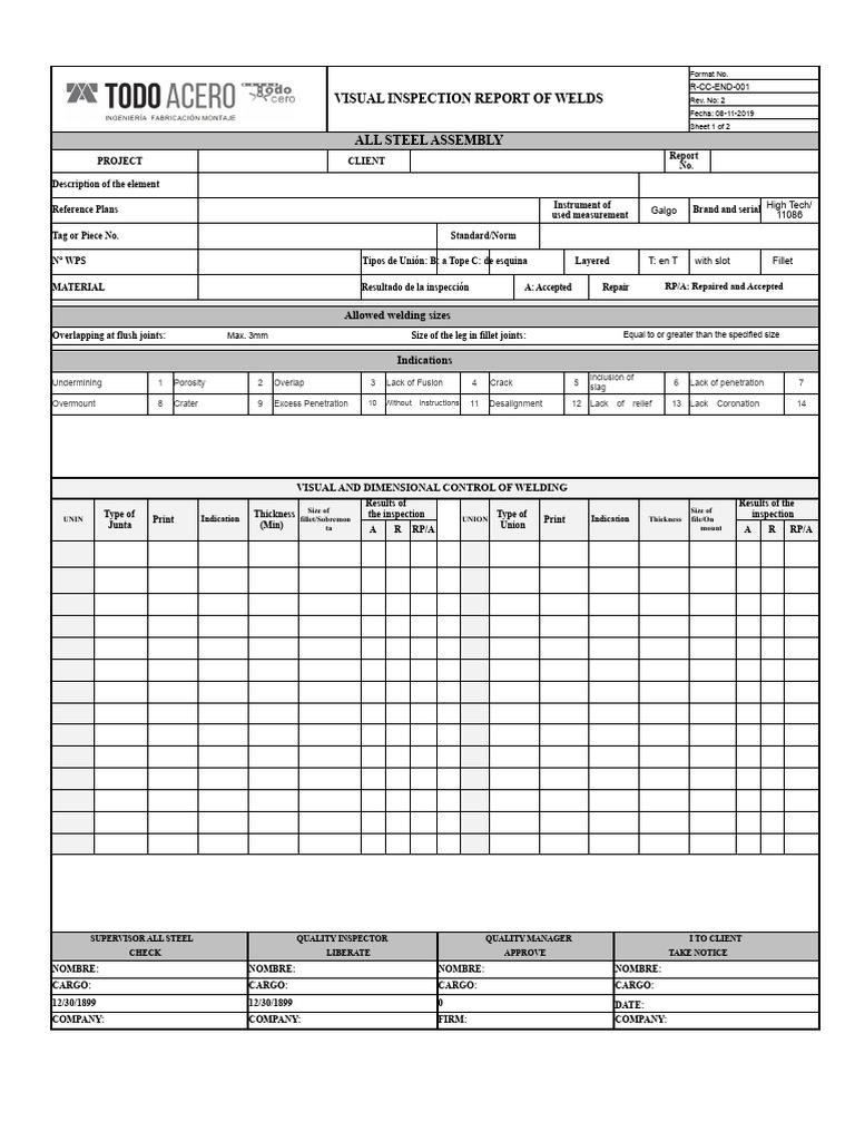 Welding Visual Inspection Protocol | PDF | Welding | Construction