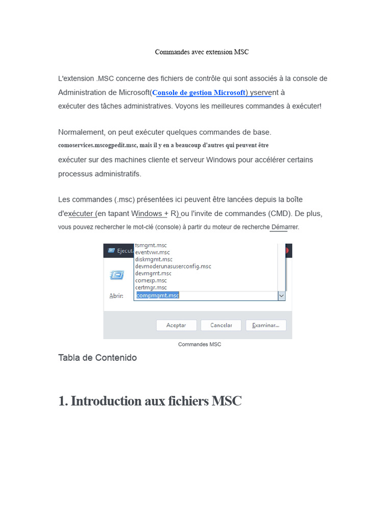 Commandes MSC pour l'administration Windows | PDF | Microsoft Windows ...