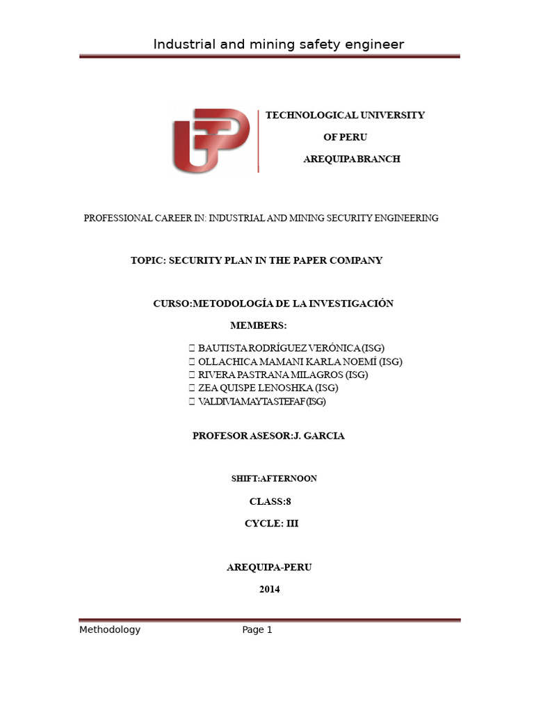 Safety Plan For A Paper Company | PDF | Survey Methodology | Safety