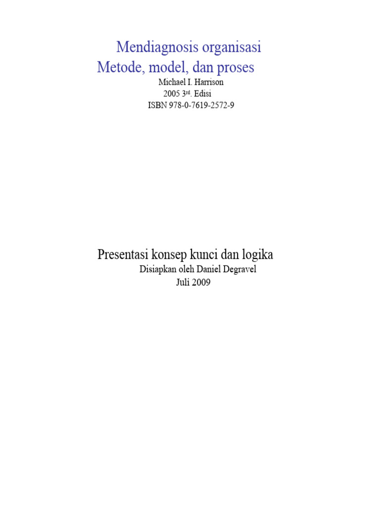 Metode Diagnostik untuk Organisasi | PDF