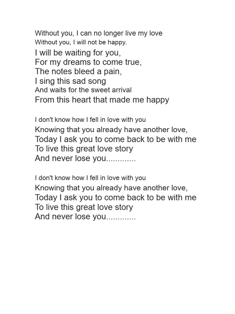 Heartfelt Love Poem: Longing and Fear | PDF
