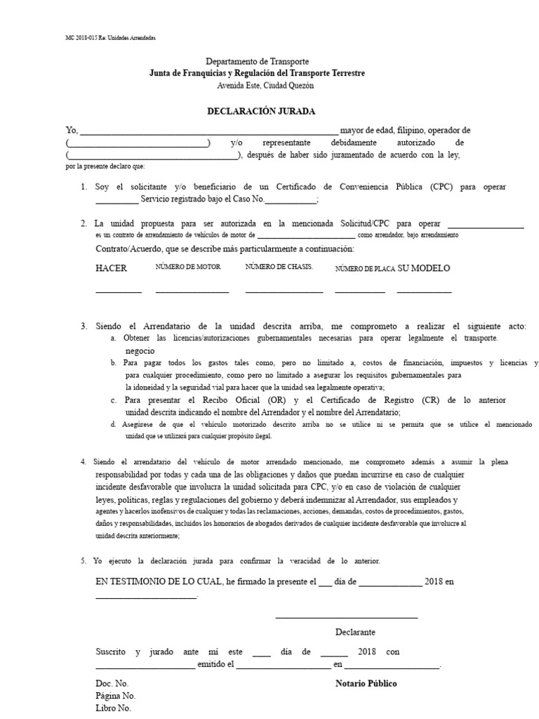 TFS - Declaración Jurada de Compromiso | PDF