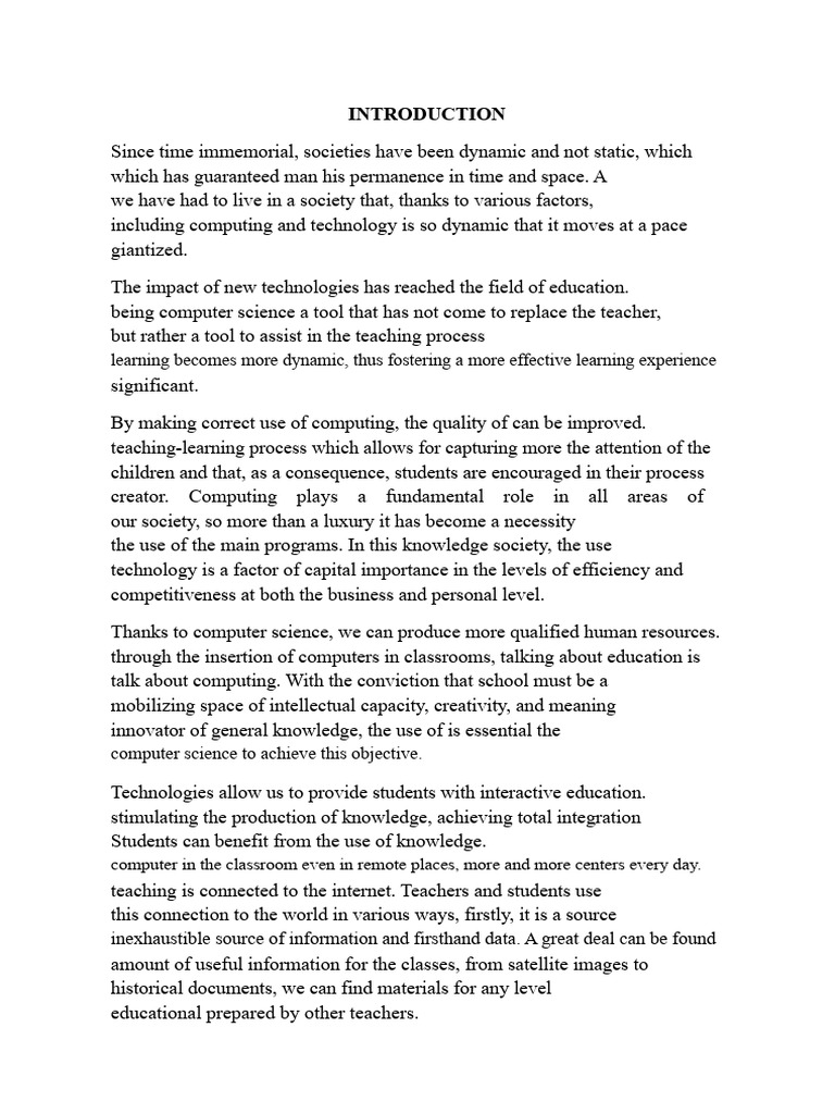 Essay: The Importance of Computer Science in Educational Teaching | PDF ...