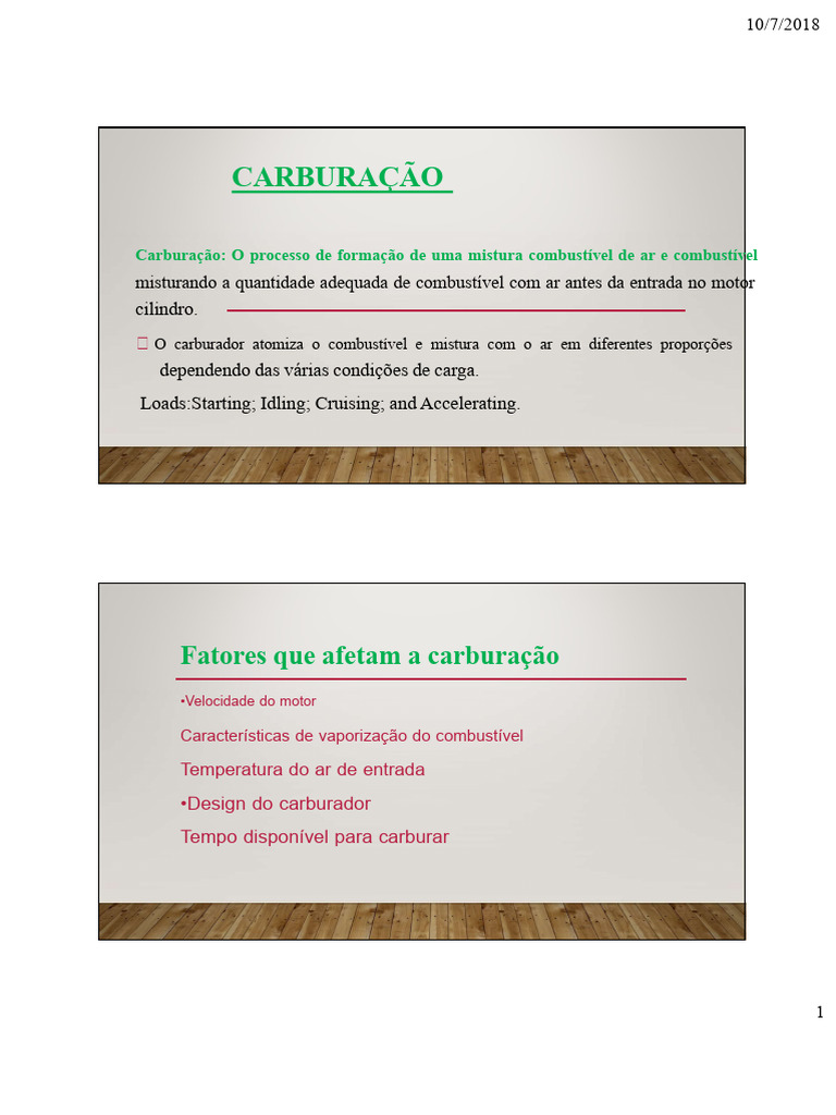 Carburação: Mistura Ar-Combustível e Design | PDF | Motores | Carburador