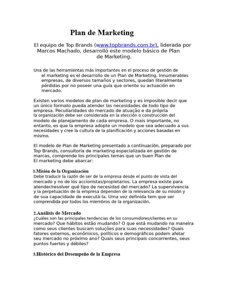 Plan de Marketing | PDF | Marketing | Mercado (economía)