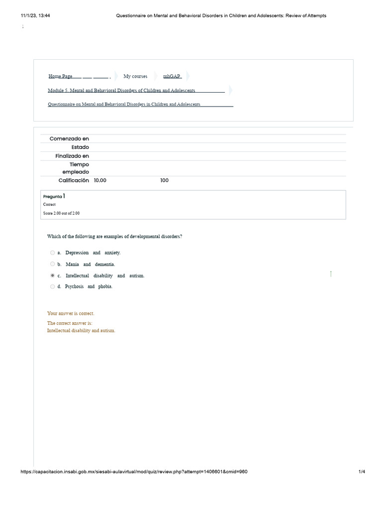 Mental Disorders Questionnaire Review | PDF | Mental Disorder ...