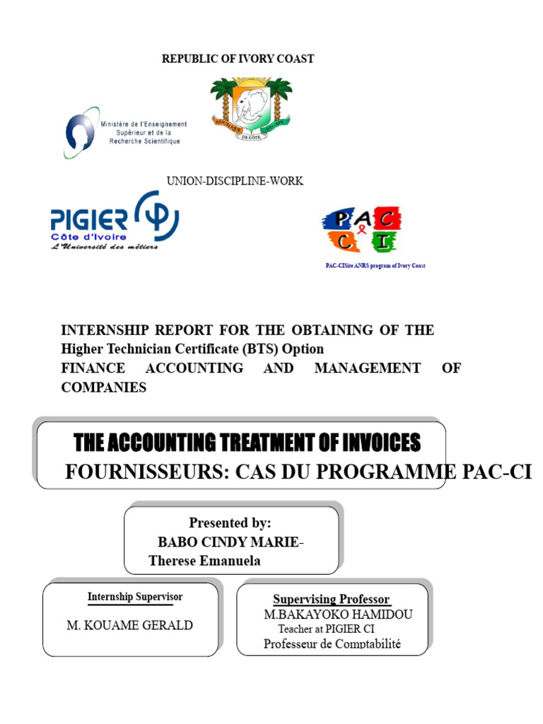 The Accounting Treatment of Supplier Invoices in The Pac-Ci Program ...