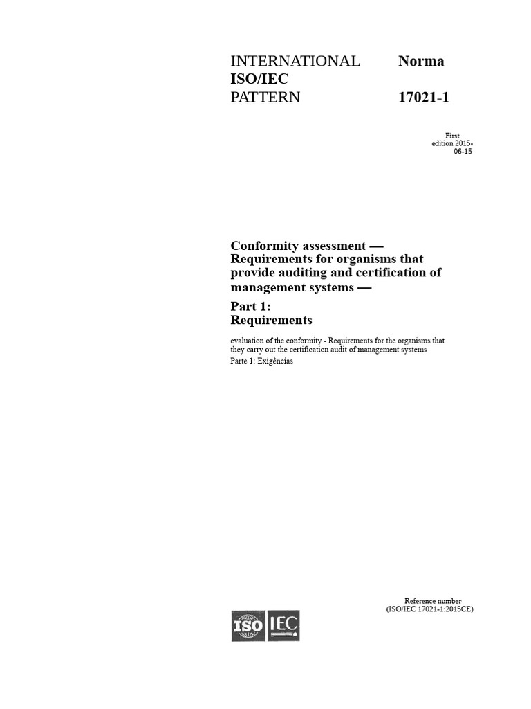 ISO 17021-2015 - Audit and Certification Requirements For Certification ...