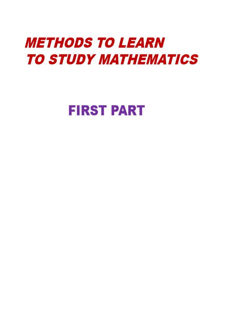 Effective Methods for Learning Mathematics | PDF | Mathematics | Knowledge