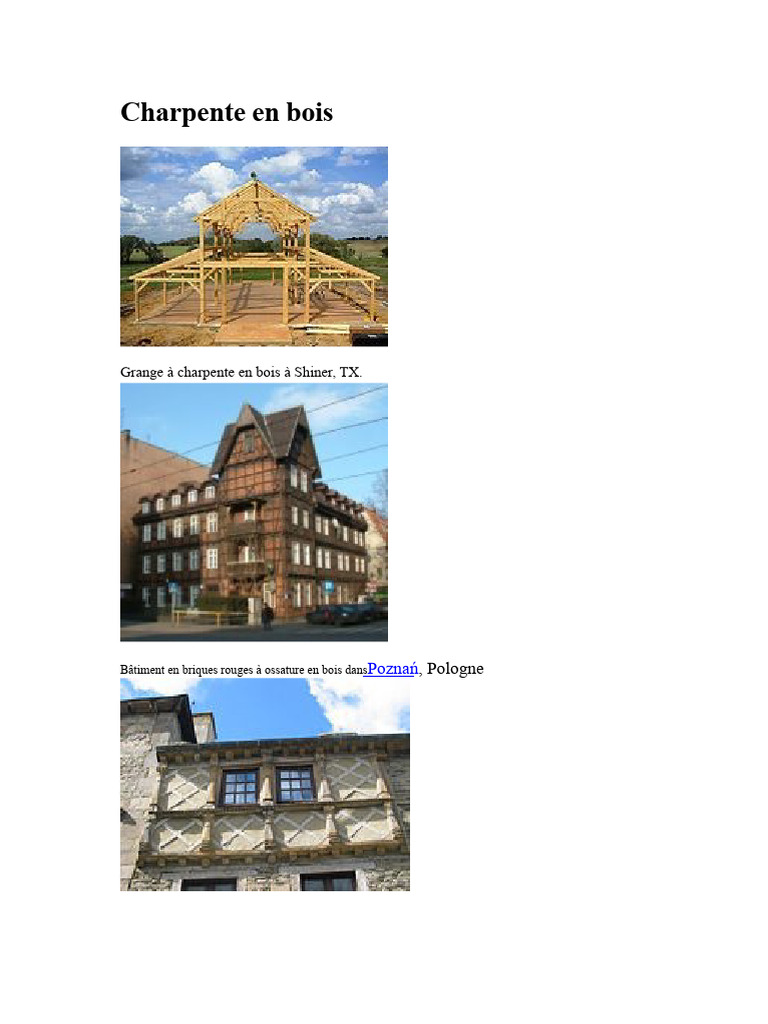 Charpente en bois : techniques et styles | PDF | Bois (matériau de ...