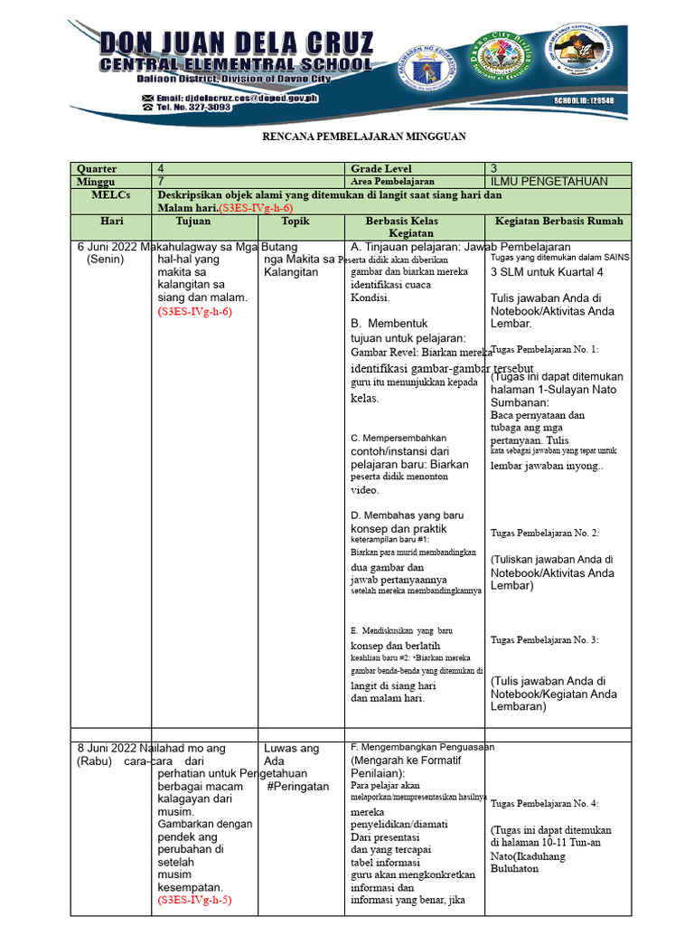 Rencana Pembelajaran Ilmu Pengetahuan 3 | PDF