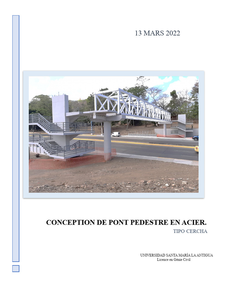 Conception d'un pont piéton en acier | PDF | Pont | Ingénierie des ...