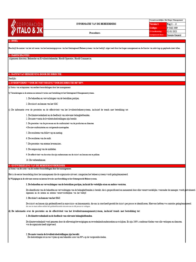 Management Review Report | PDF