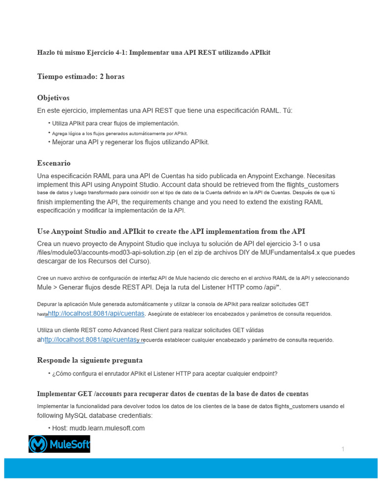 Implementación de API REST con APIkit | PDF | Bases de datos | Informática