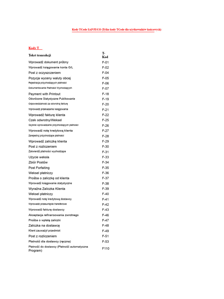 Fico Tcode | PDF