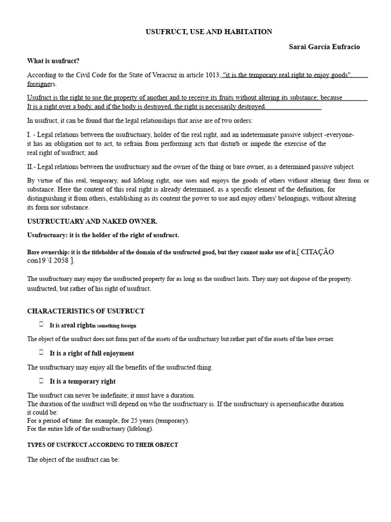 Understanding Usufruct Rights Explained | PDF | Property | Guarantee