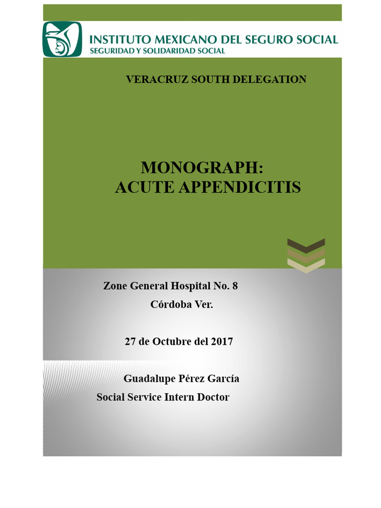 Acute Appendicitis Overview and Management | PDF | Abdomen | Diseases ...
