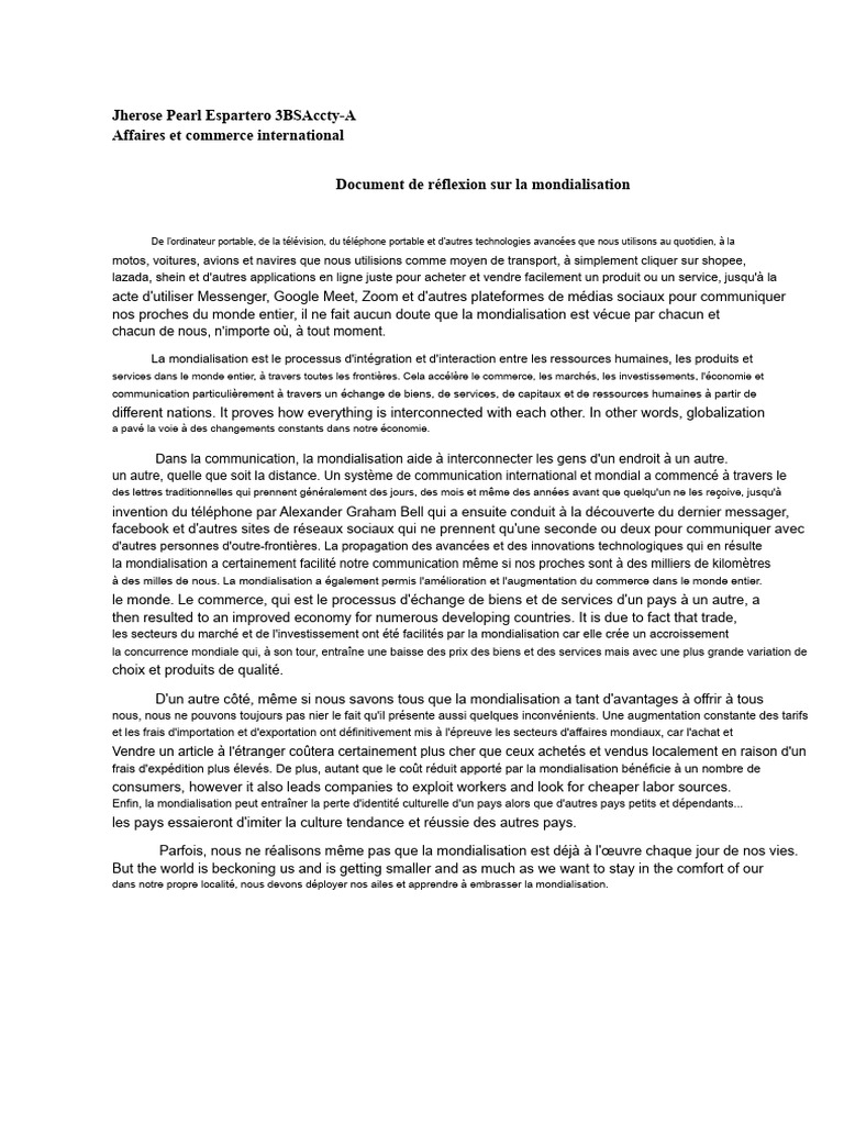 Impact de la mondialisation sur l'économie | PDF | Globalisation ...
