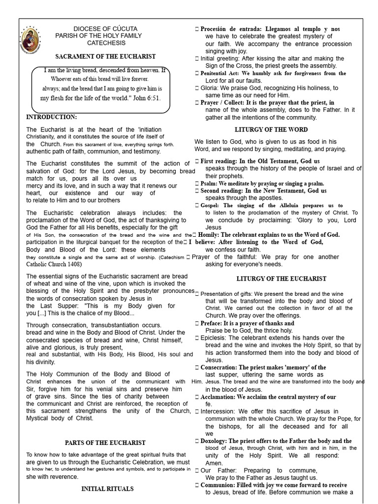 Understanding the Eucharist Celebration | PDF | Eucharist | Mass (Liturgy)