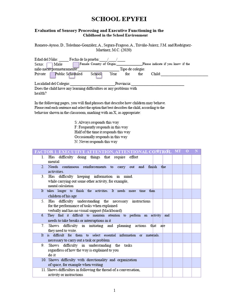 School Evaluation June 2020 | PDF | Attention | Feeling
