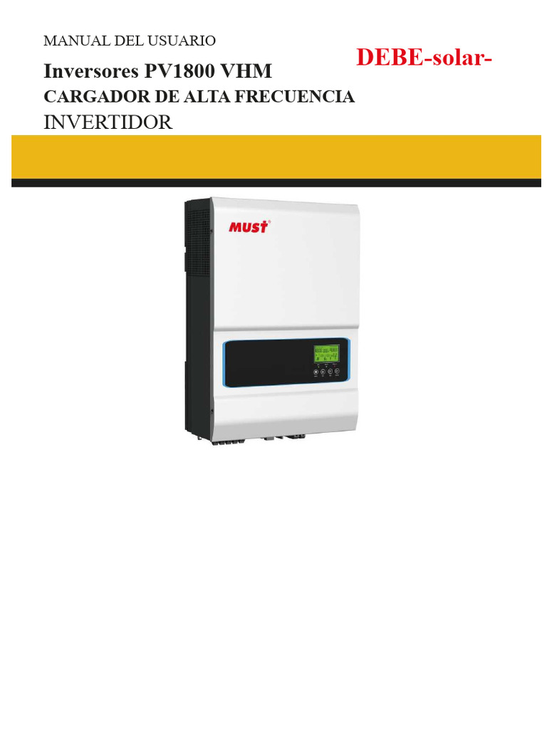 Manual Del Inversor Mppt80a de 5000W | PDF | Inversor de energia ...