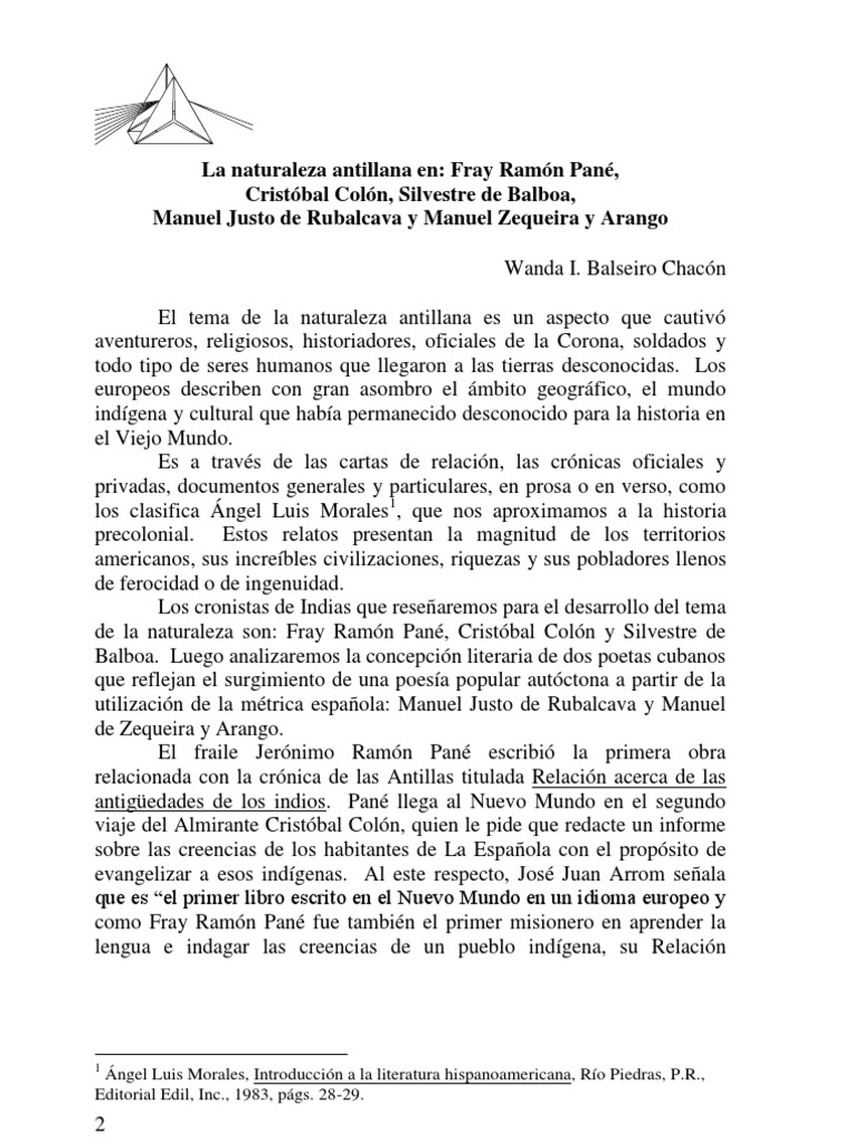 Wanda Balseiro Chacon - La Naturaleza Antillana en Fray Ramon, Pane ...