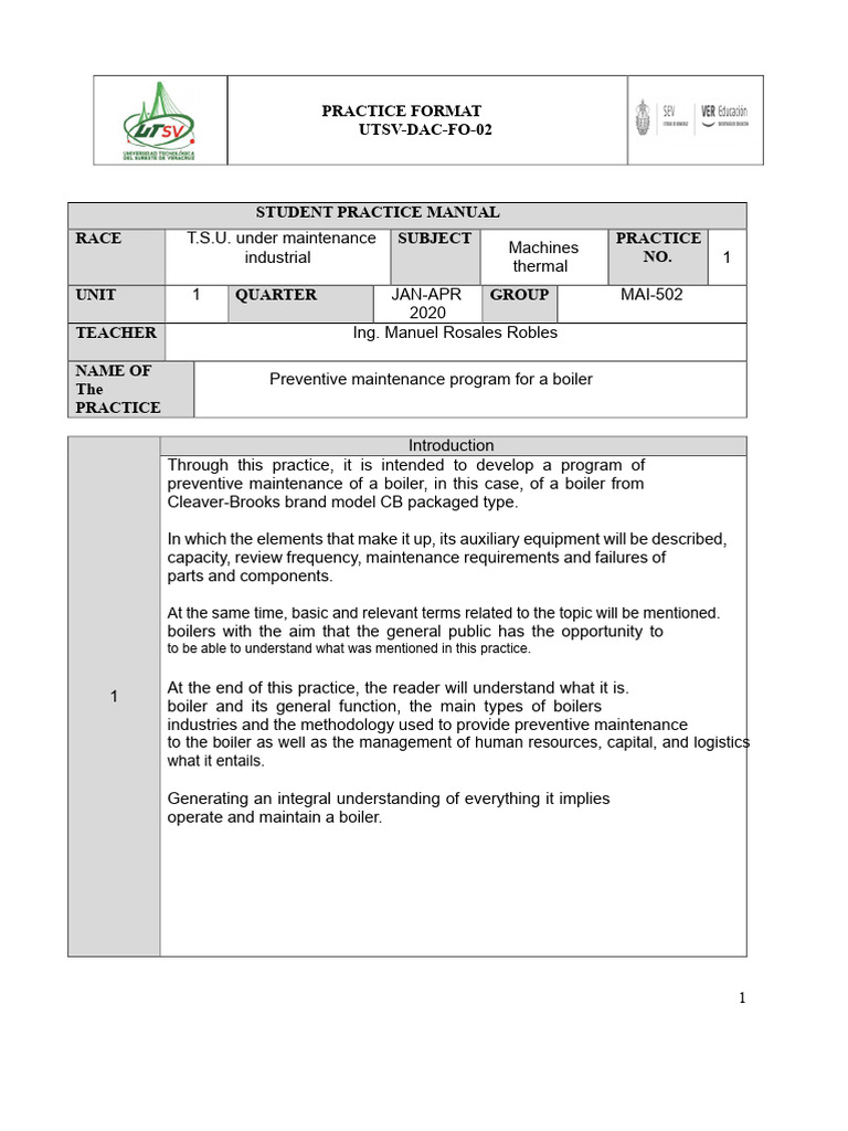 Preventive Boiler Maintenance Program | PDF | Boiler | Steam