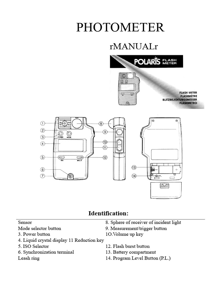 Photometer User Manual Guide | PDF | Flash (Photography) | Exposure ...