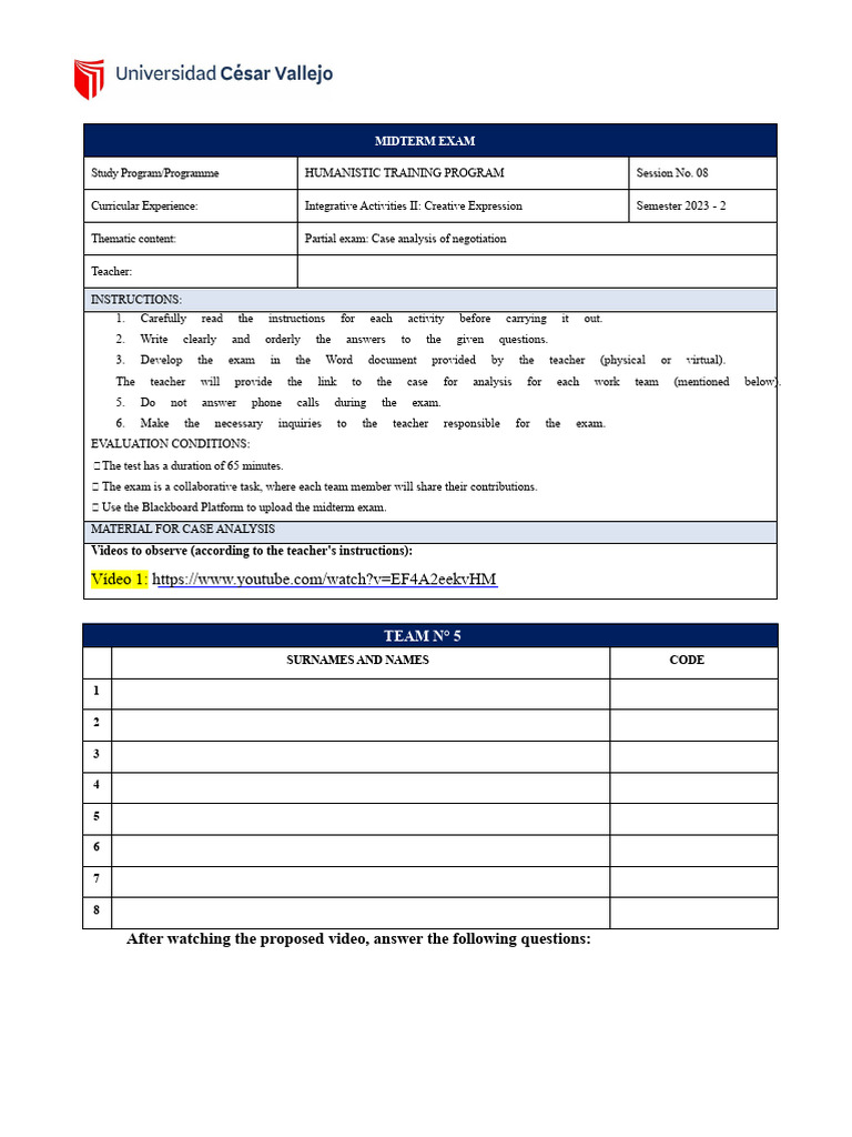 Midterm Exam: Negotiation Case Analysis | PDF | Negotiation | Human ...