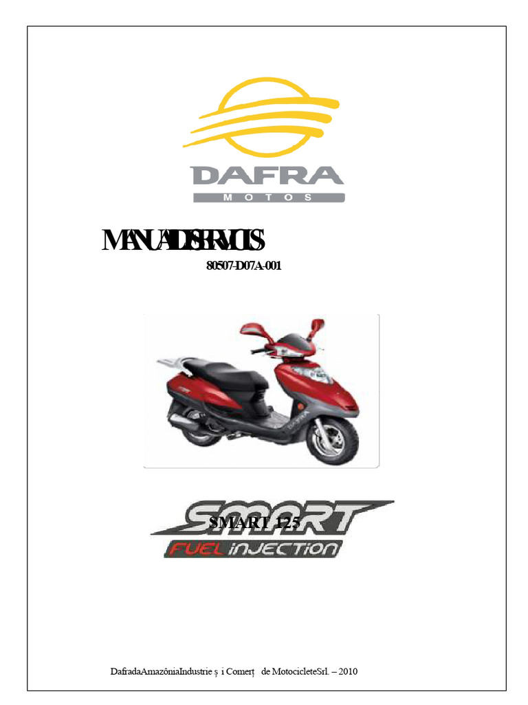 Manual de Serviciu DAFRA SMART 125 | PDF
