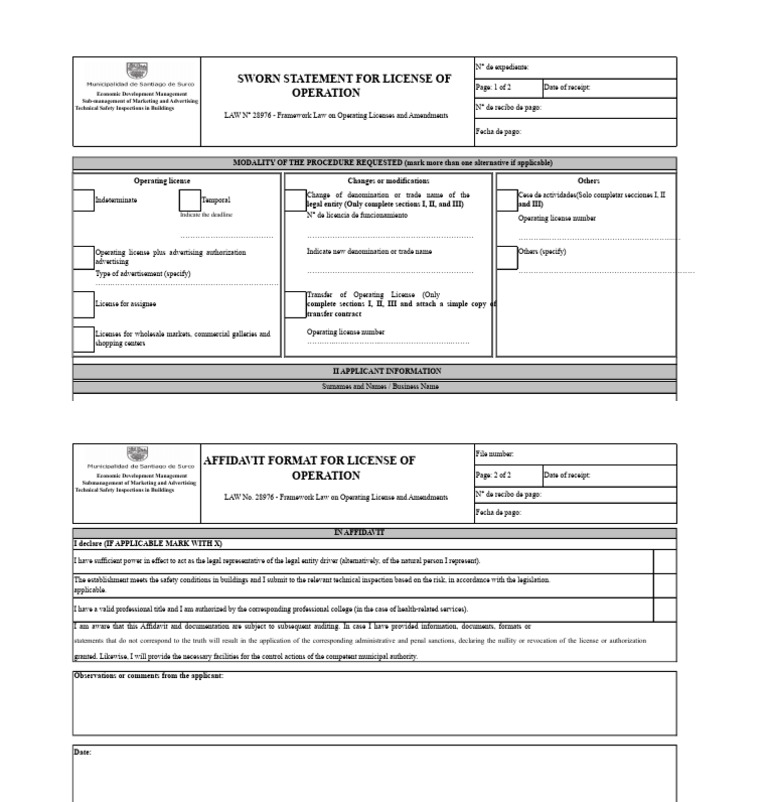 Operational License Format 2021 | PDF | Justice | Crime & Violence