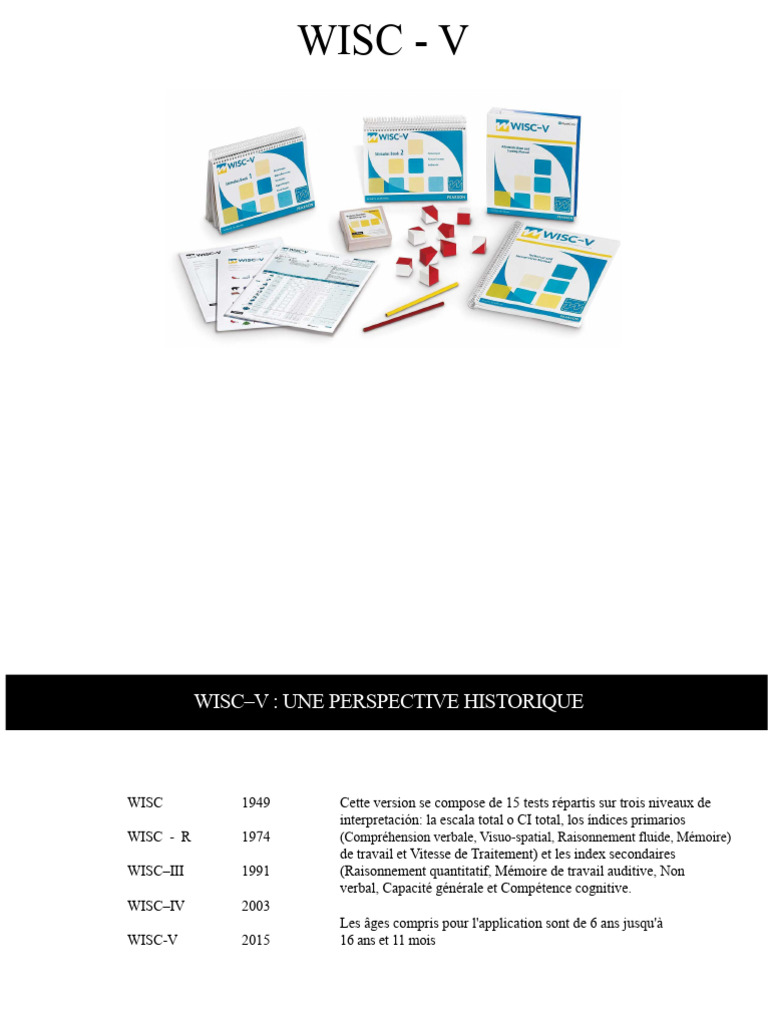 Guide d'application du WISC-V | PDF | Mémoire de travail | Mémoire
