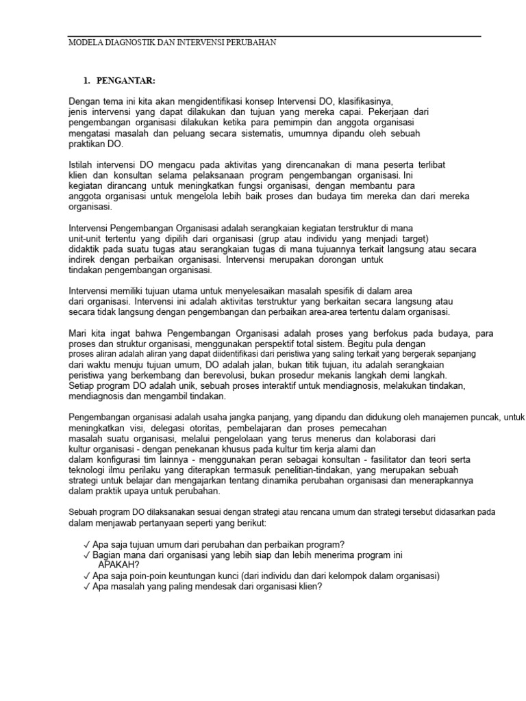 Intervensi Pengembangan Organisasi Efektif | PDF