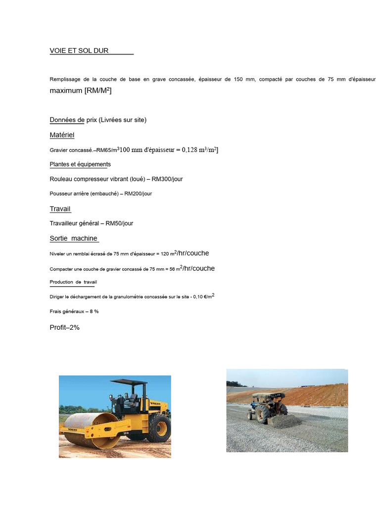 Coûts de construction routière détaillés | PDF | Génie du bâtiment ...