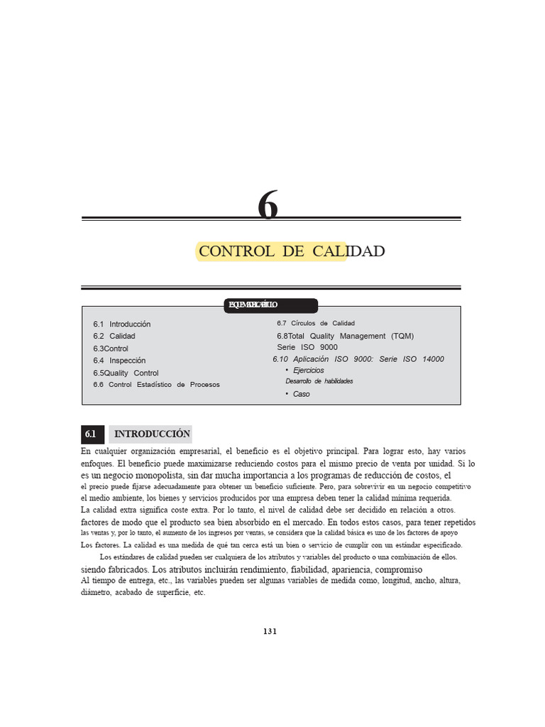 Control de Calidad en Empresas: TQM y ISO 9000 | PDF | Calidad ...