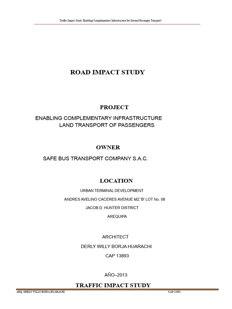 Traffic Impact Study for Urban Transport | PDF | Transport | Traffic