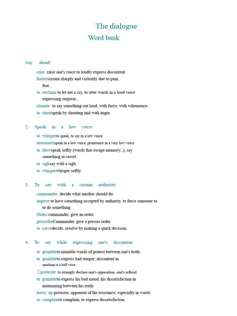 Bank Dialogue Words | PDF | Linguistics
