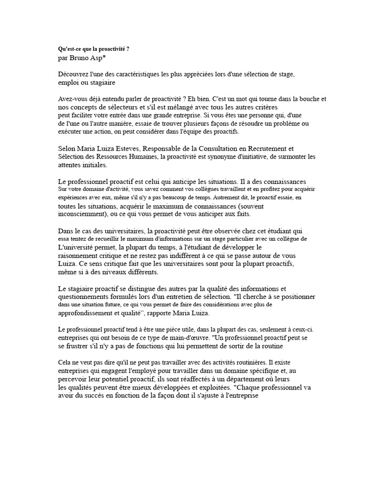 Comprendre la proactivité au travail | PDF | Comportement | Psychologie