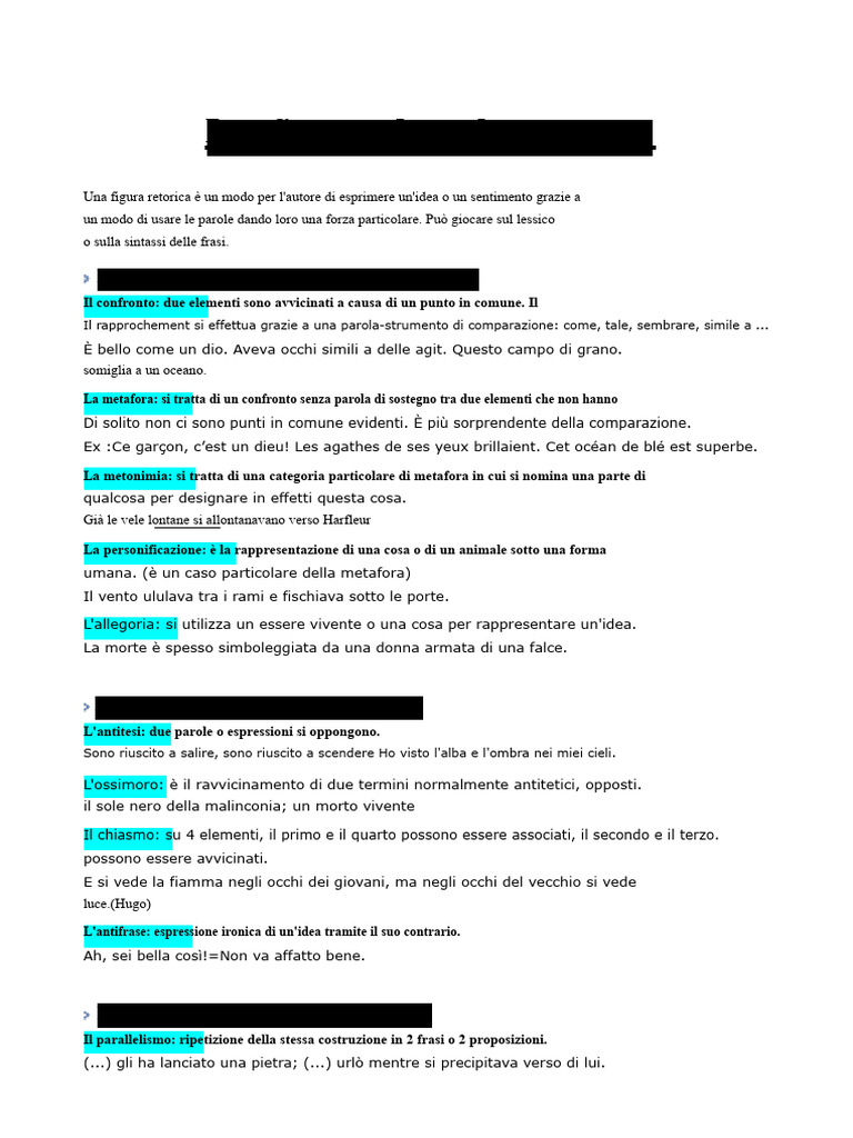 Le Figure Retoriche | PDF