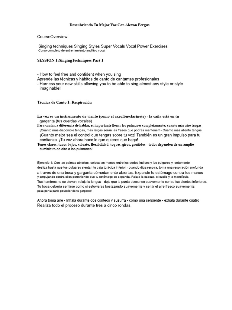 Mejora Tu Voz: Técnicas de Canto | PDF | Canto