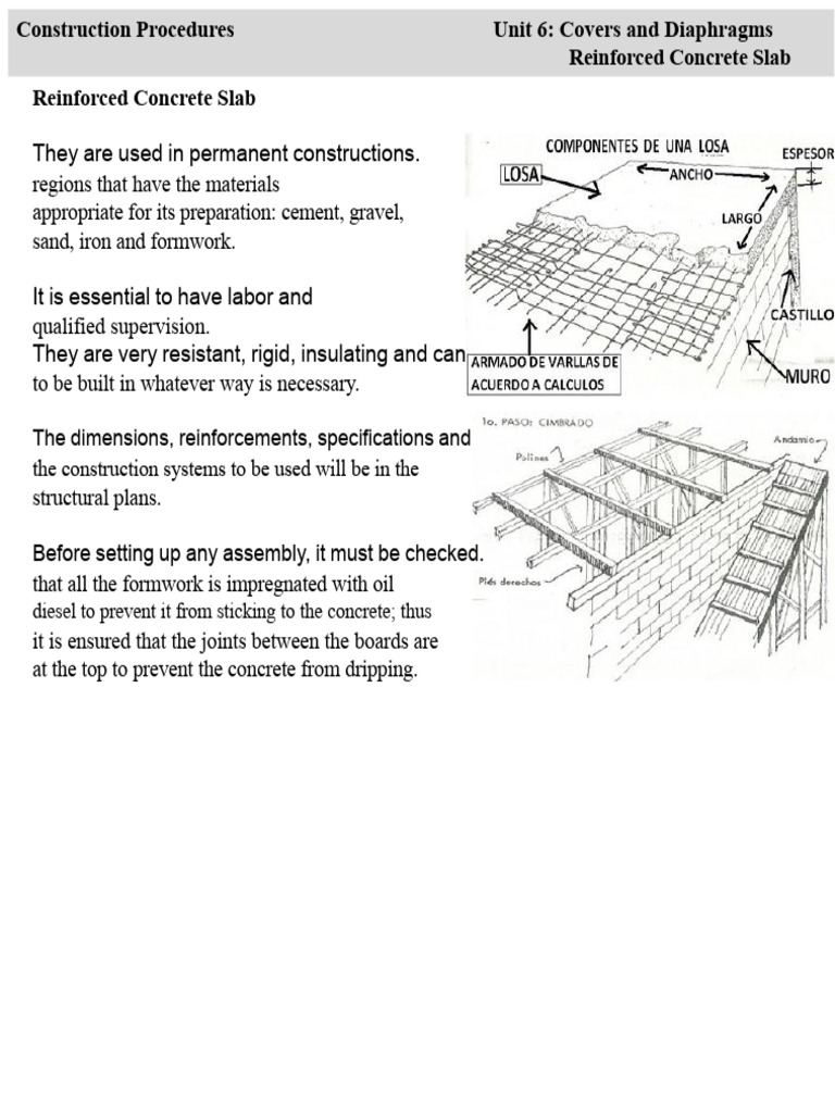 Reinforced Concrete Slab Construction Guide | PDF | Concrete ...