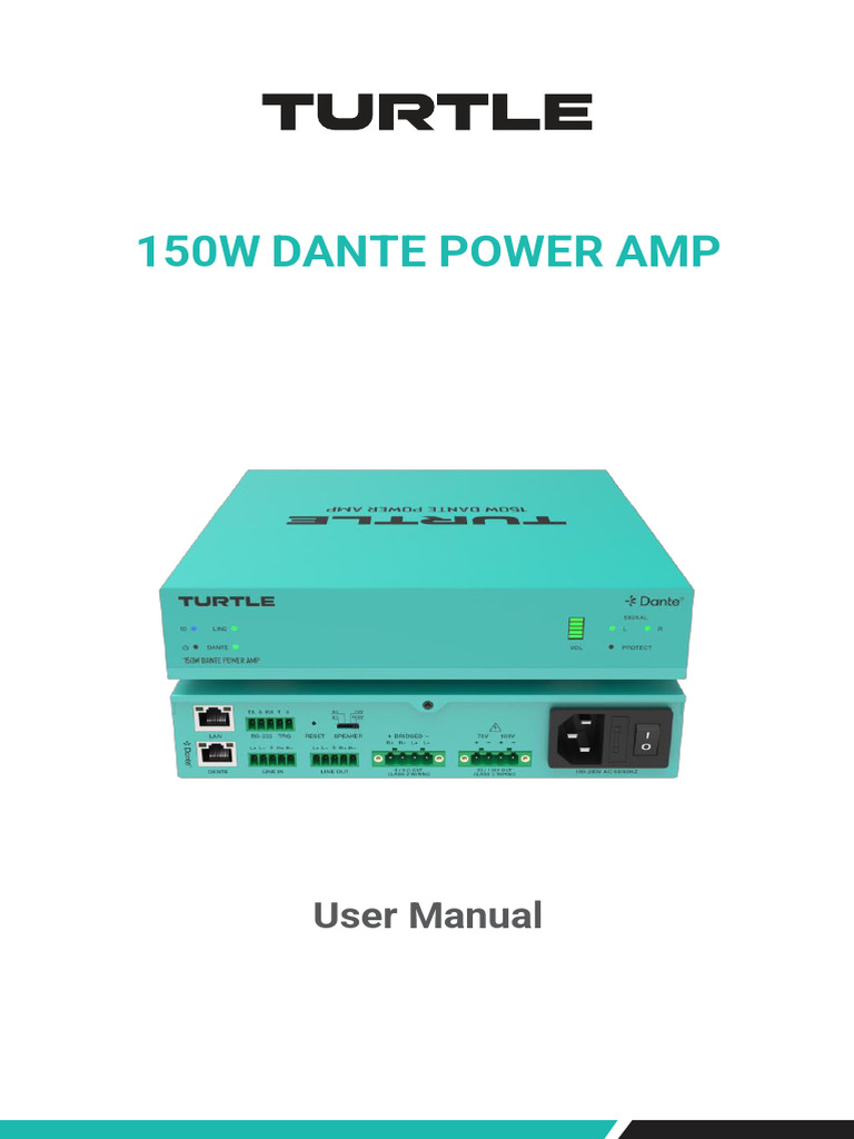 150W Dante Power Amplifier Manual | PDF | Ip Address | Amplifier
