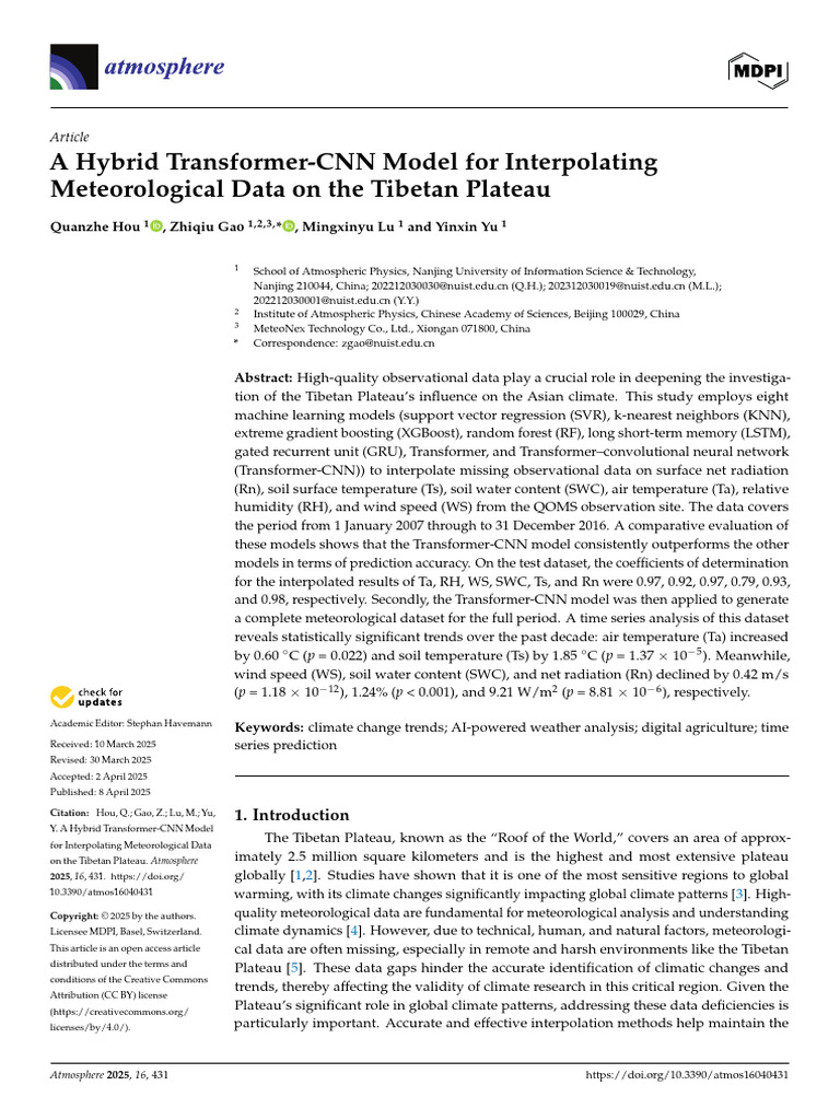 Hybrid Transformer-CNN for Meteorological Data | PDF | Deep Learning ...