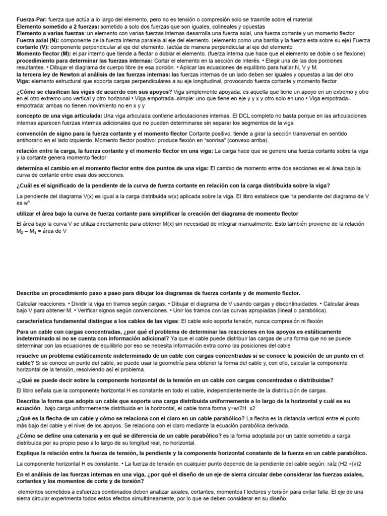 Análisis de Fuerzas en Vigas y Cables | PDF | Viga (Estructura) | Fuerza