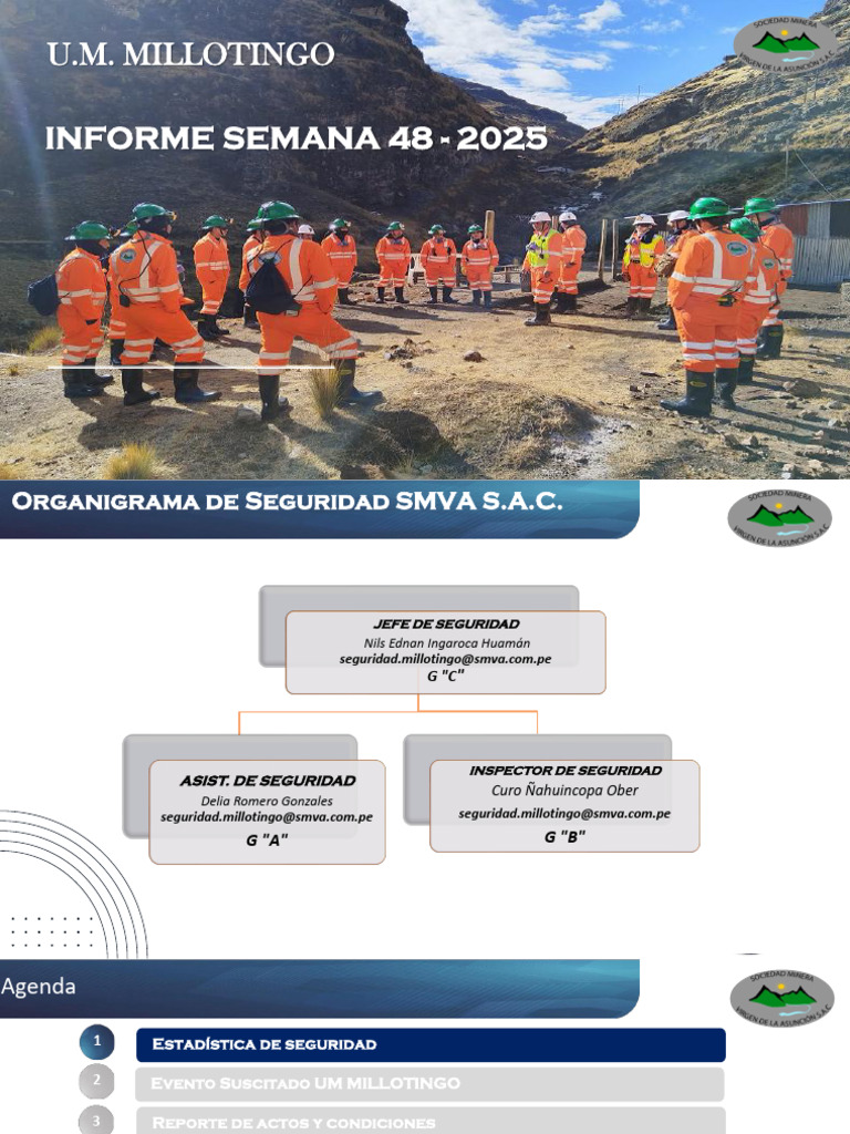 Semana 48 Smva S.A.C. Millotingo Informe | PDF | Seguridad y salud ...
